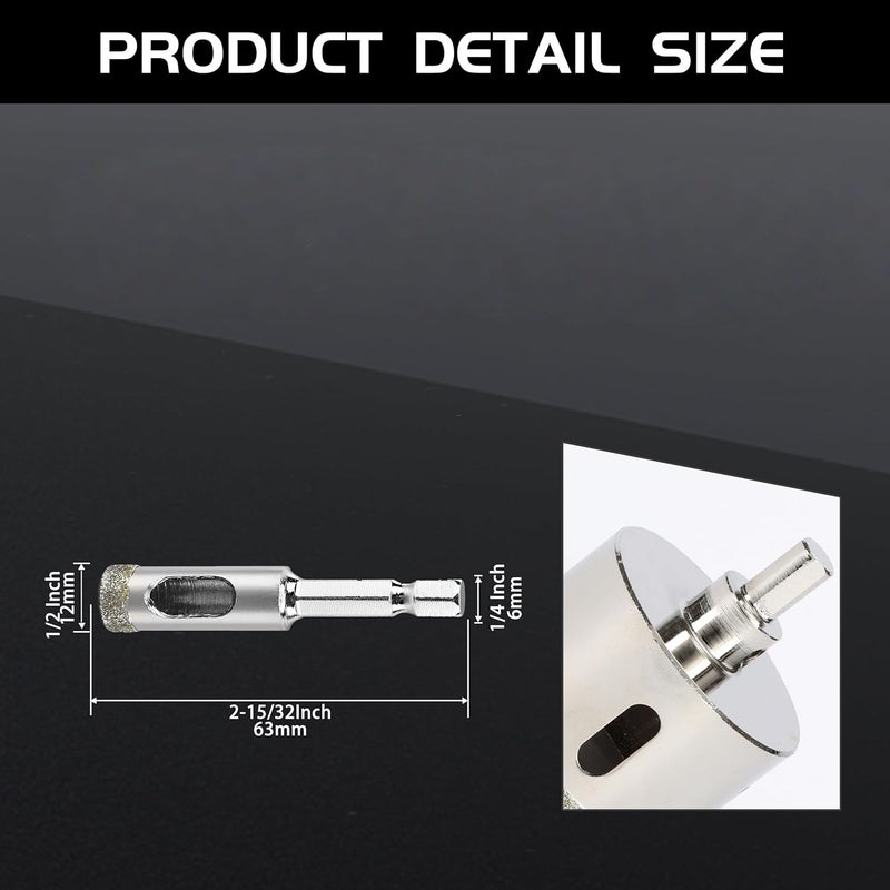 cenyb 4-Pack 1/2" (12mm) Diamond Tile Hole Saw Drill Bits for Ceramics, Flower Pots, Glass, Stone, Porcelain Tile, Granite and Marble Wet Use - Image 2